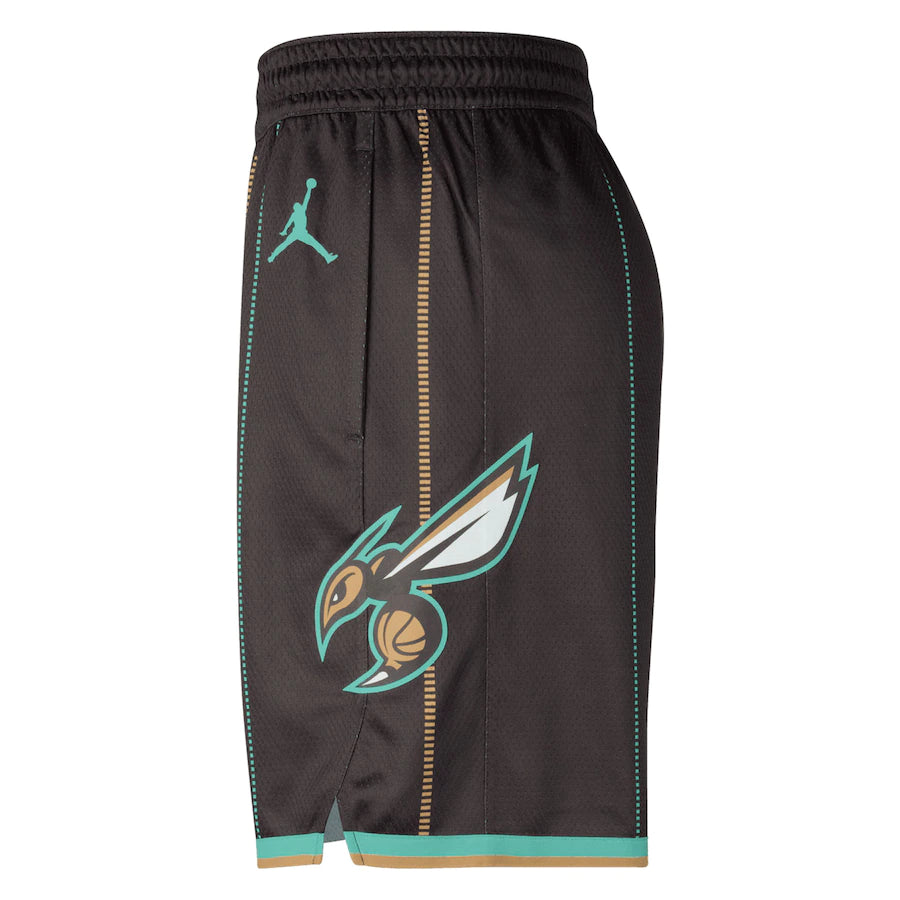 Charlotte Hornets Jordan Brand Black 2022/23 City Edition Swingman Shorts